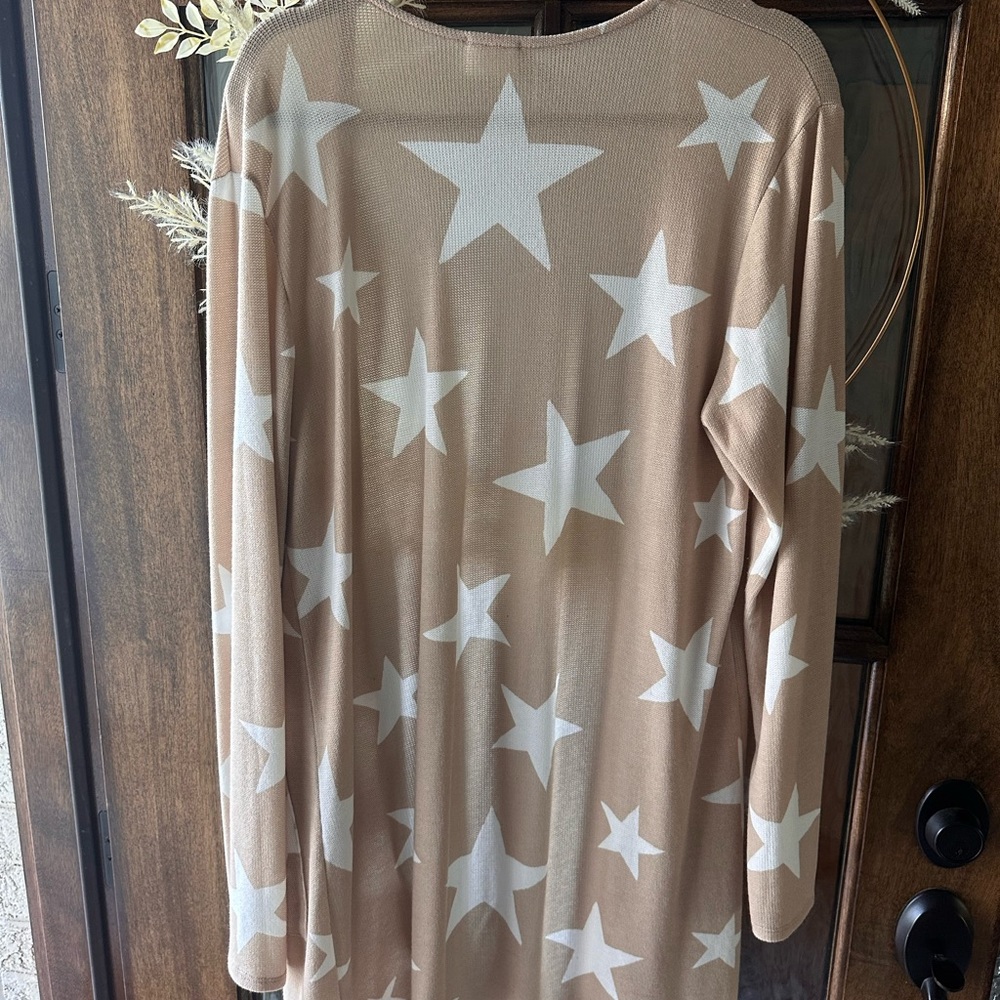 Star Patterned Tan Cardigan